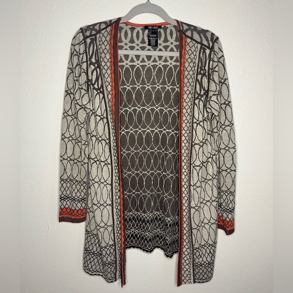 NIC+ZOE Sweaters - NIC+ZOE Brown and Cream Cardigan Sweater